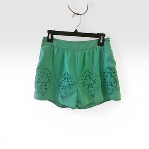 Blu Pepper Teal Green Eyelet Cutout Skort